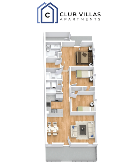 3 bed 2 bath at Club Villas Apartments, Georgia